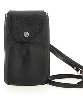 Campomaggi Black Leather Mini Crossbody Phone Bag